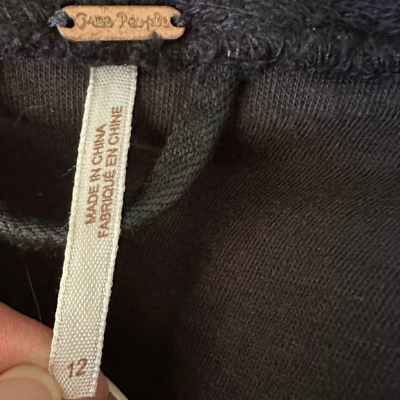 Free People Drape Front Coated Jacket Black ladies size 12 - Picture 5 of 13